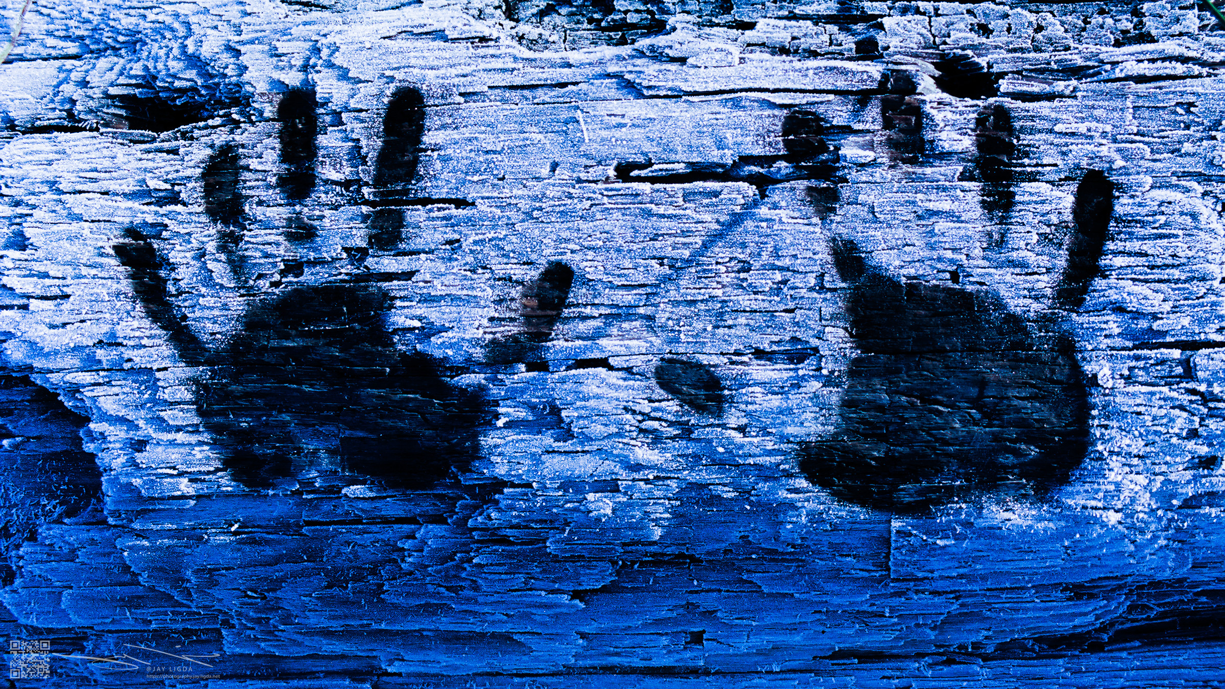 Hand Prints Burned in Frost