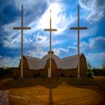 Three Crosses on a Church
