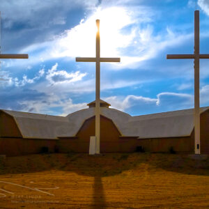Three Crosses on a Church