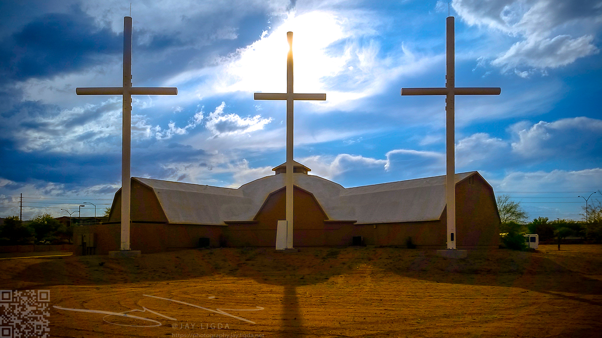 Three Crosses on a Church