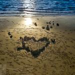 Rock Heart on Beach (landscape)