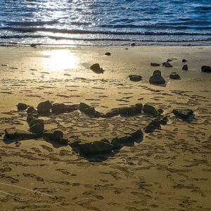 Rock Heart on Beach (landscape)