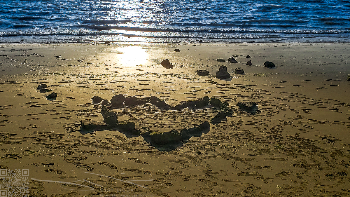 Rock Heart on Beach (landscape)