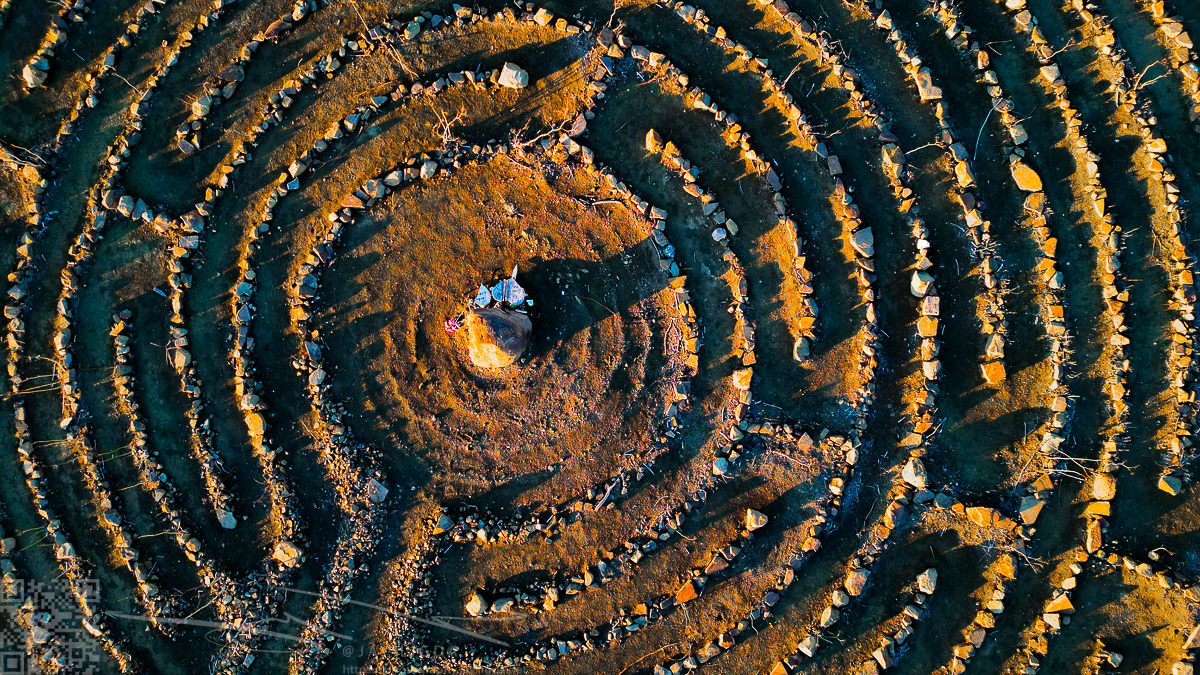 Aerial view of the Benicia, CA labyrinth (partial view)