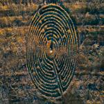 Aerial view of the Benicia, CA labyrinth (full view)