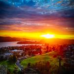 Vibrant Sunset behind Carquinez Bridge
