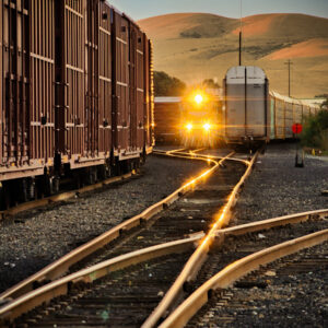 Train Lights at Dusk