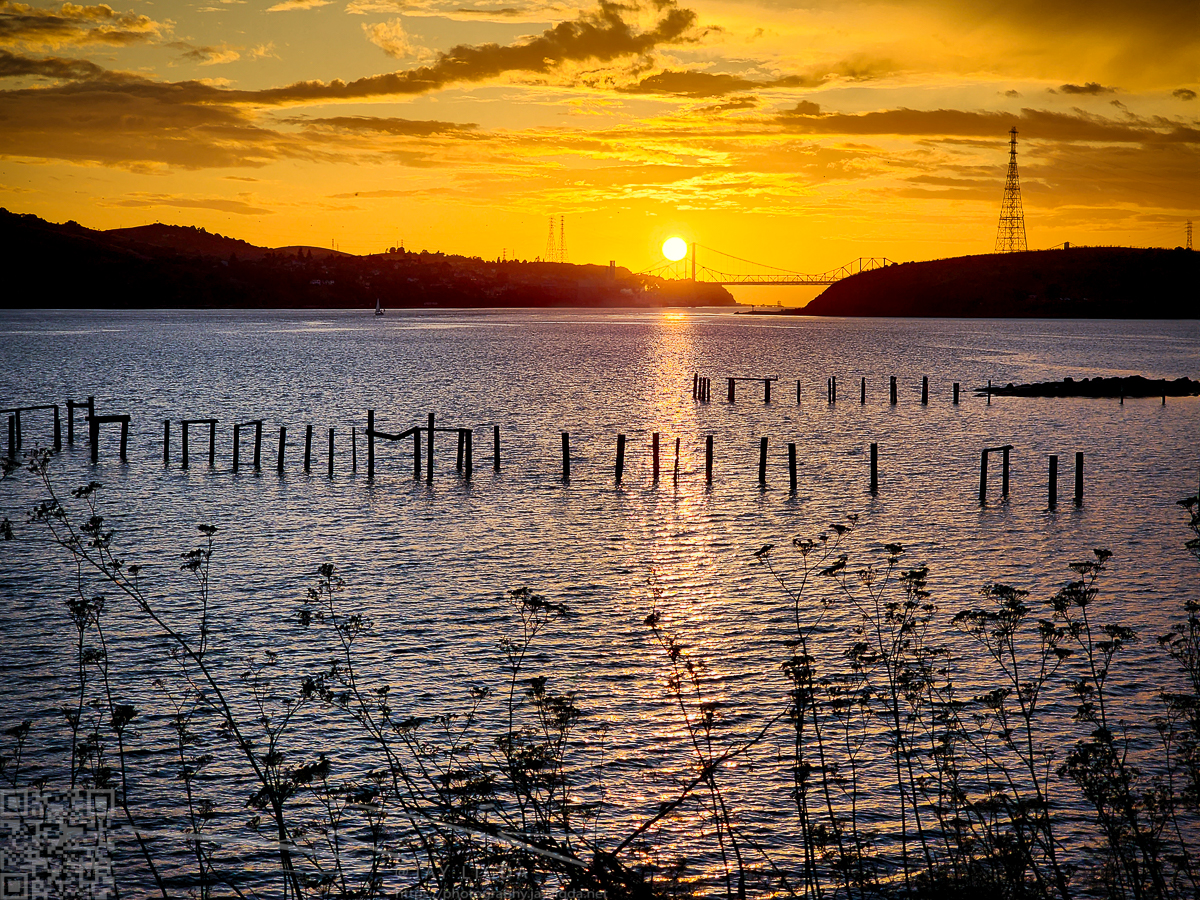 Bridge Sunset Golden Sky