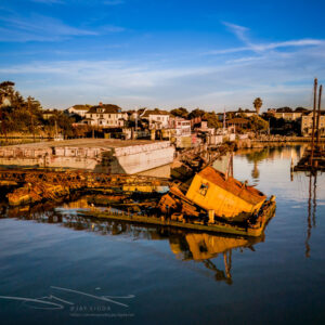 Benicia Crane & Barge Reflect