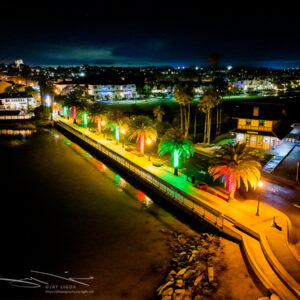 Arial View of Benicia Holiday Lights Along First Street