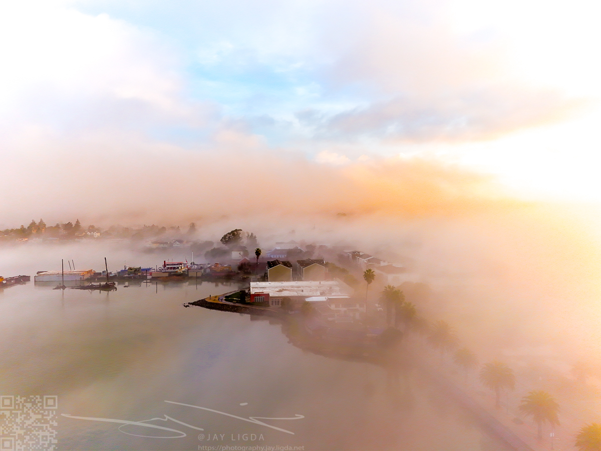 First Street Sunrise Aerial Fog