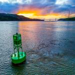 Buoy Taken Aback at Sunset