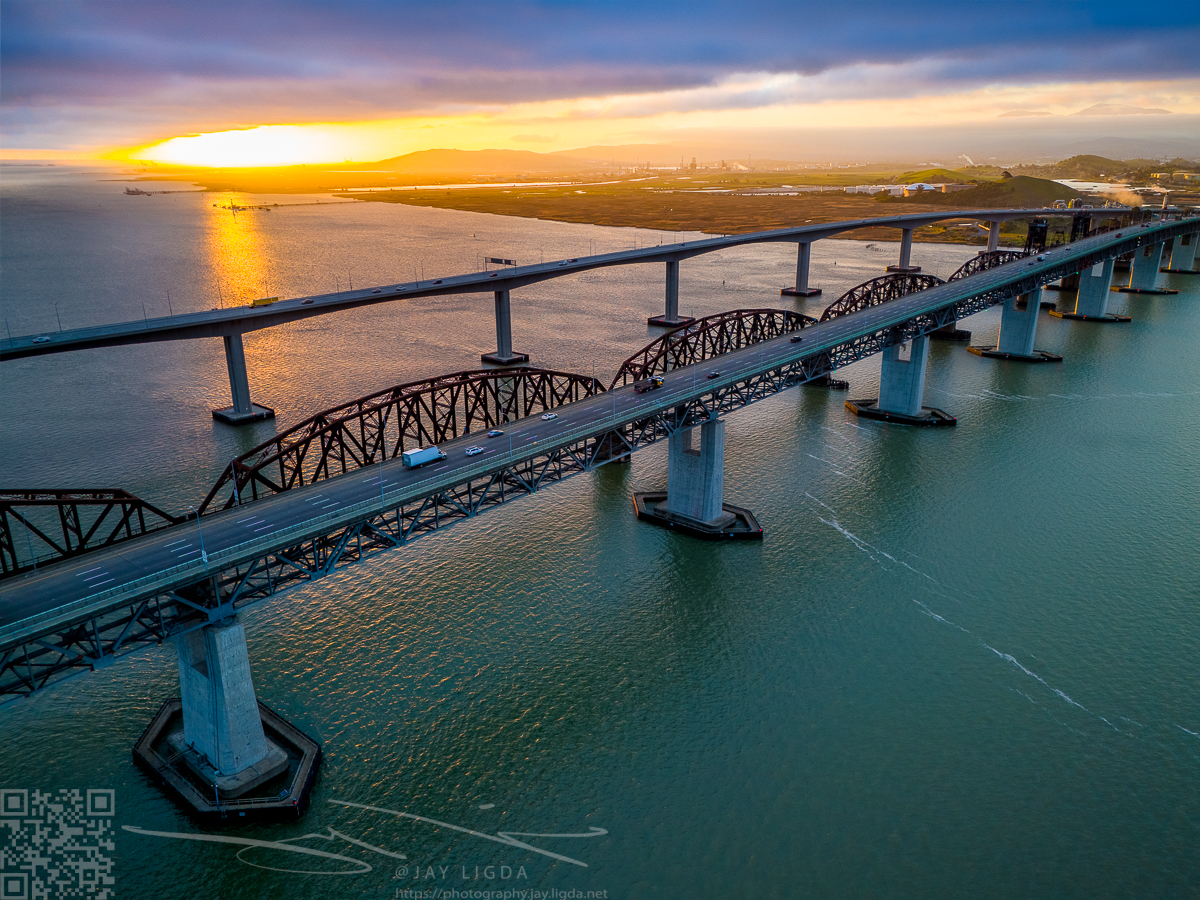 Ribbon of Sunrise Behind the Bridge