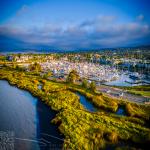 Low Aerial View of Benicia Harbor