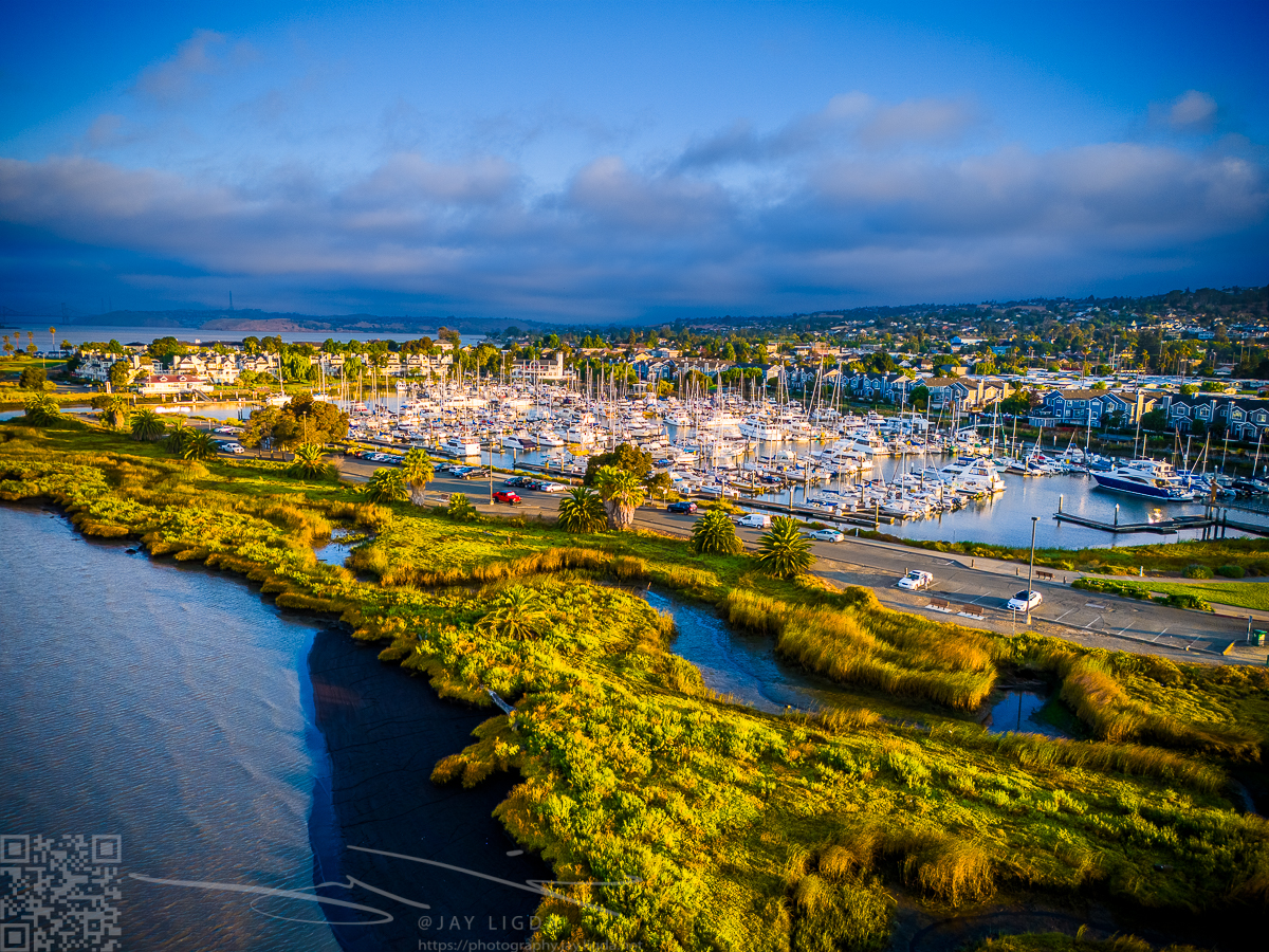 Low Aerial View of Benicia Harbor
