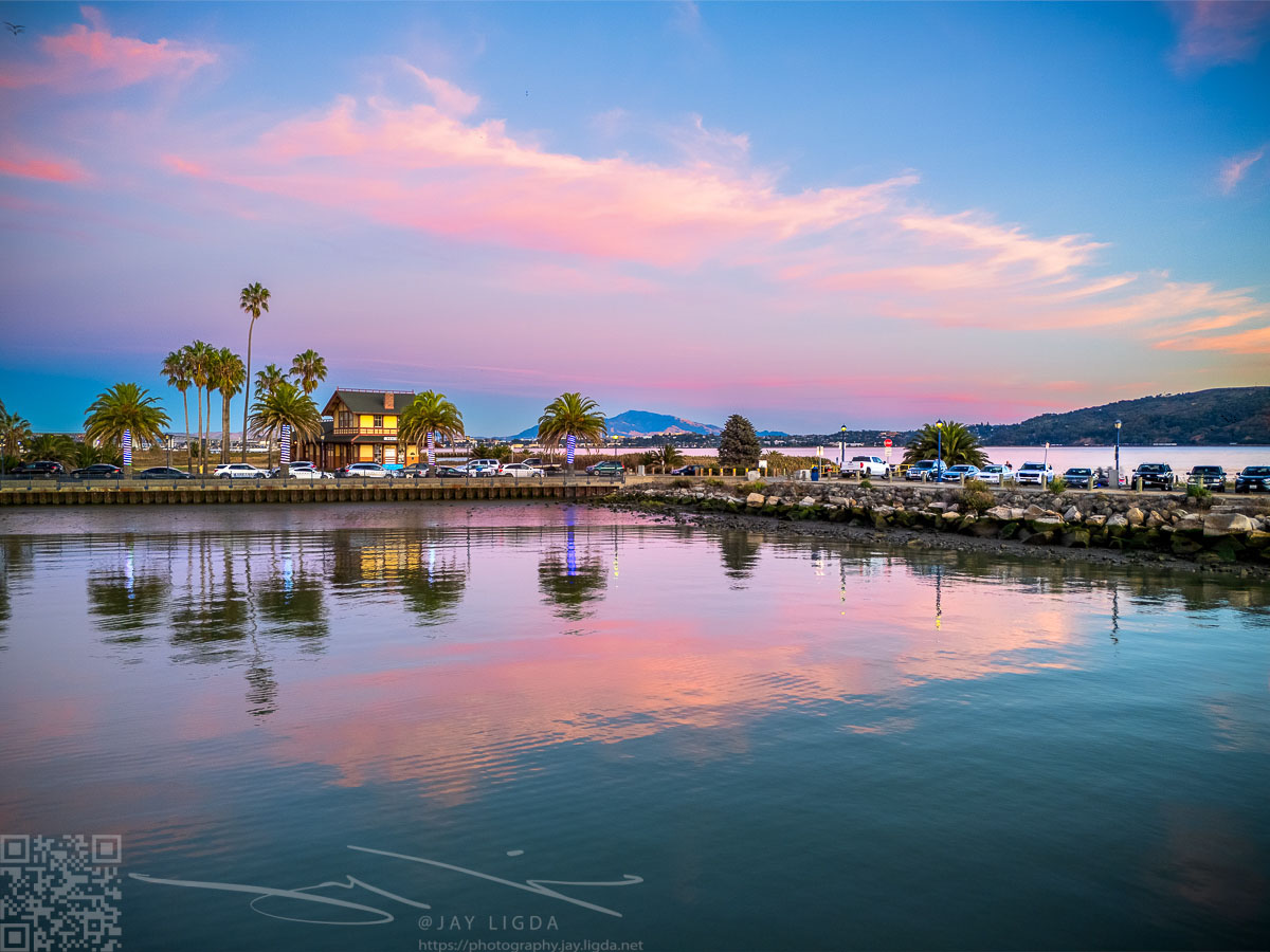 Benicia Depot Pink Clouds and Mount Diablo