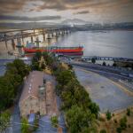Benicia Clocktower, Tanker, and Mount Diablo