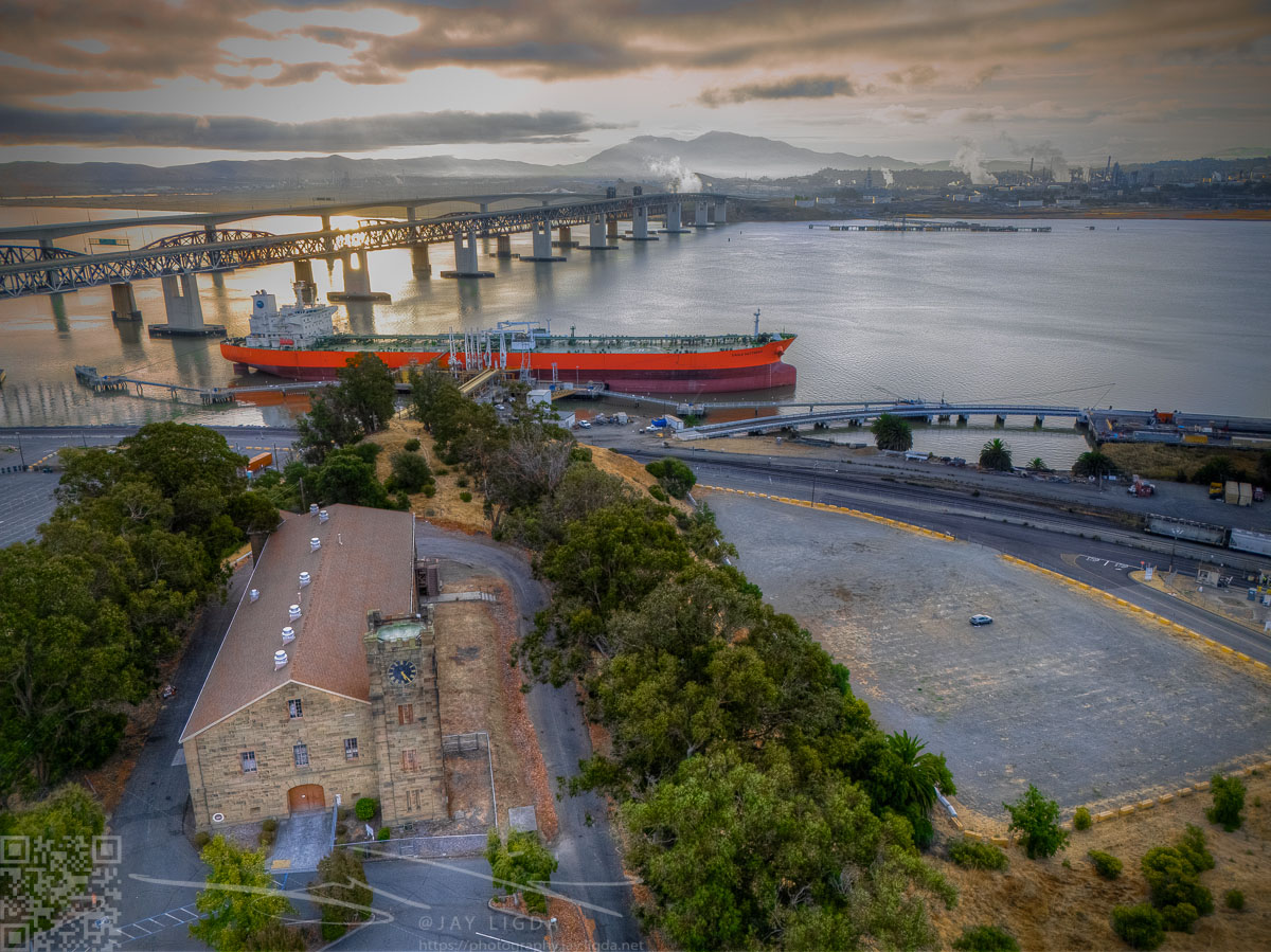Benicia Clocktower, Tanker, and Mount Diablo