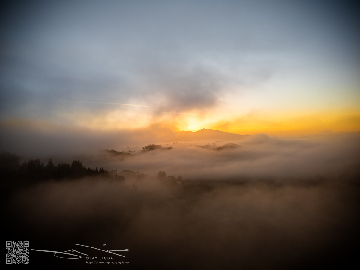 Sunrise Behind Mount Diablo on a Foggy Day