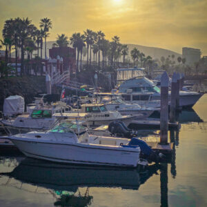 Rising Sun Glows Over Marina