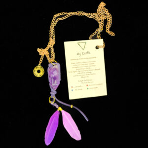 Crystal Pendant with Feather - 137
